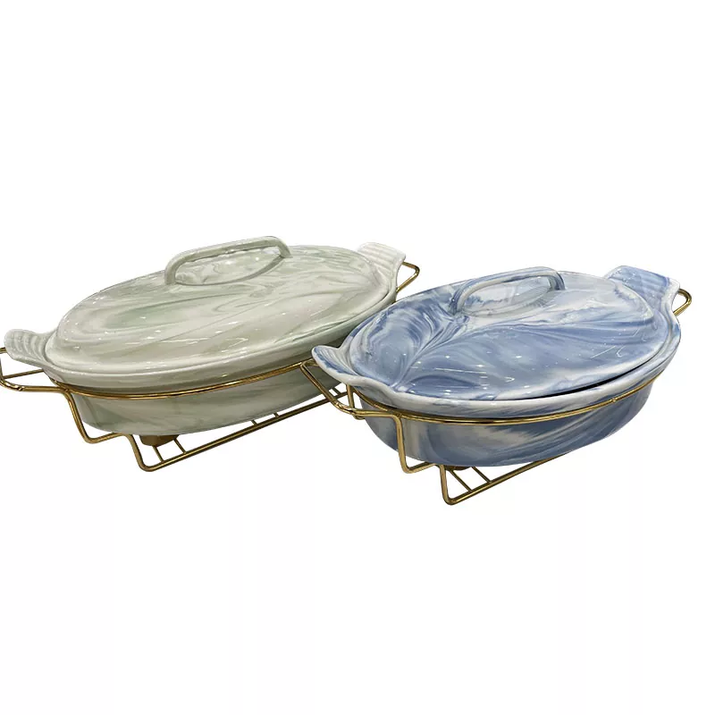 सुरुचिपूर्ण मार्बलिंग सिरेमिक प्लेट