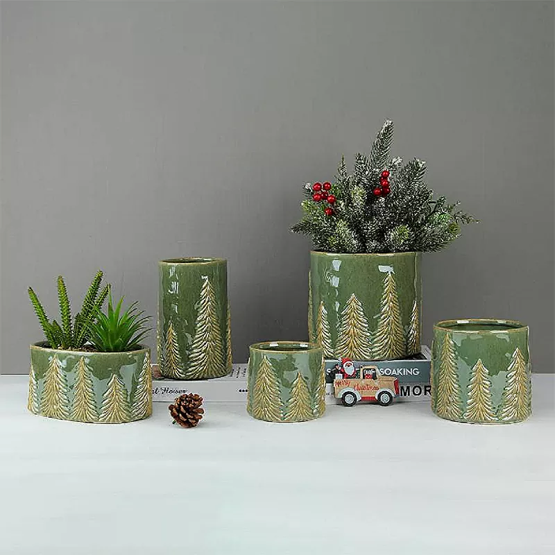 उभरा हुआ क्रिसमस पाइन फूलदान उभरा हुआ क्रिसमस पाइन फूलदान