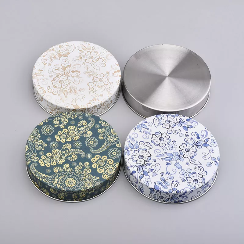 व्यक्तिगत प्रिंट टिन कैंडल जार ढक्कन