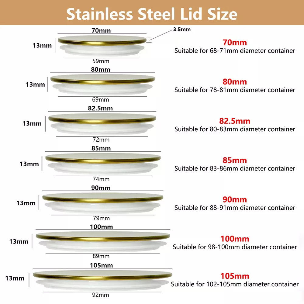 स्क्रीन प्रिंटिंग स्टेनलेस स्टील कैंडल जार ढक्कन