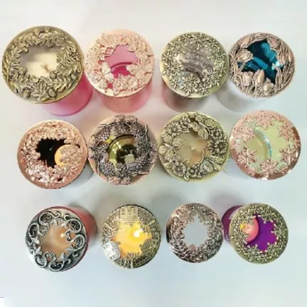 यूनिवर्सल खोखले लोहे की मोमबत्ती जार ढक्कन